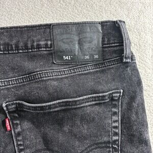 Levis 541 Athletic Taper Jeans Mens 36x36 Black Faded Stretch Casual Denim